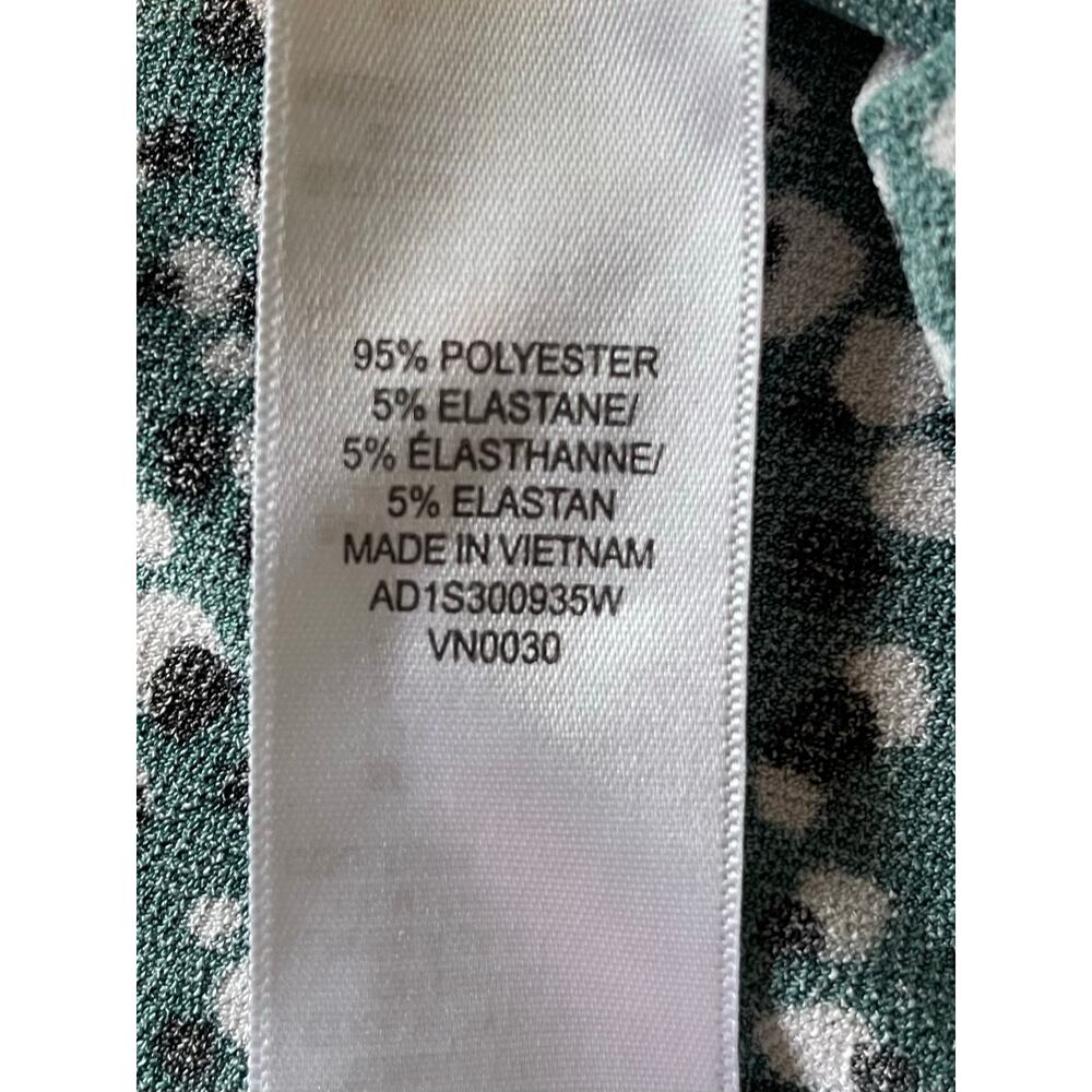 Adrianna Papell Blouse Sz 3X Polka Dots Green Black White 3/4 Sleeves Career - Picture 7 of 10